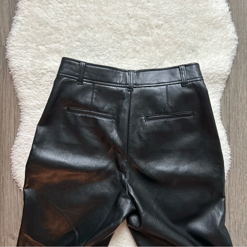 Aritzia Babaton Black Faux Leather Straight Pants - Picture 4 of 5
